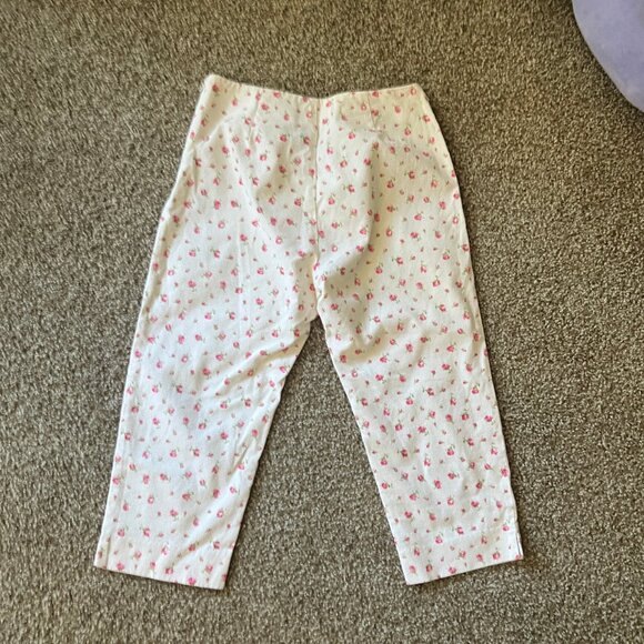 Ralph Lauren Rosebud Pedal Pushers in White and Pink Size 6P - Picture 3 of 10